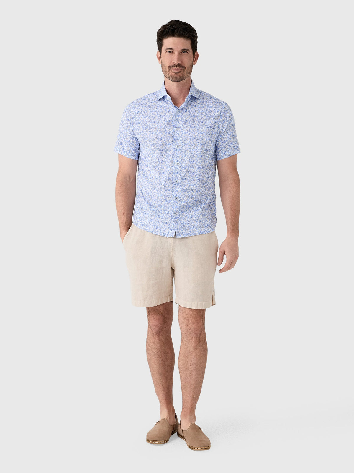 Johnnie-O Men's Filipe Printed Tencel Blend Short Sleeve Button-Down Shirt