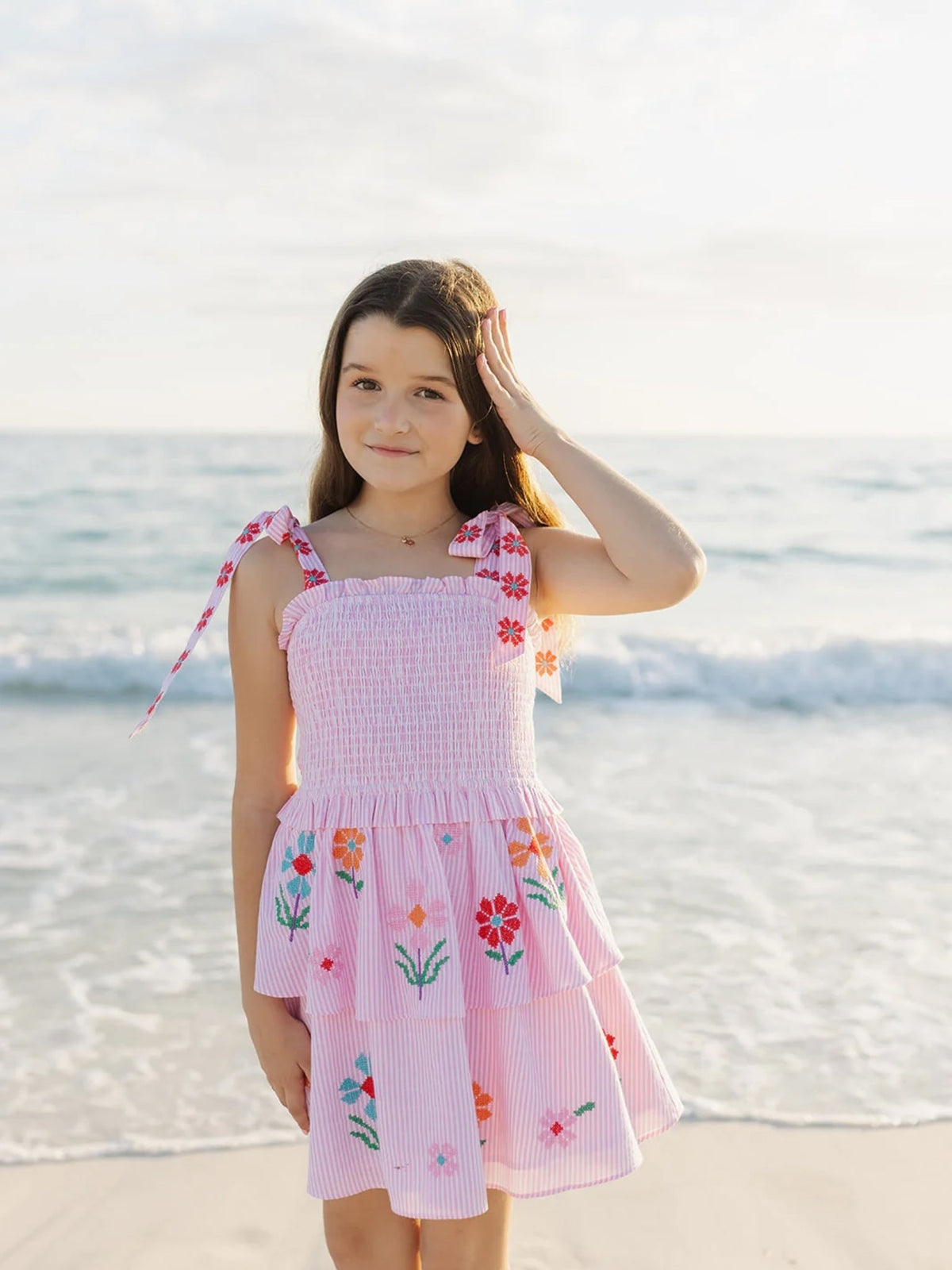 J. Marie Girls' The Piper Tie Strap Dress