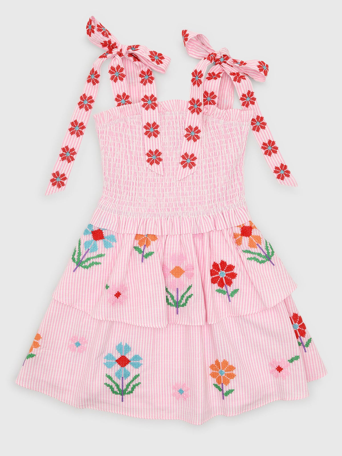 J. Marie Girls' The Piper Tie Strap Dress