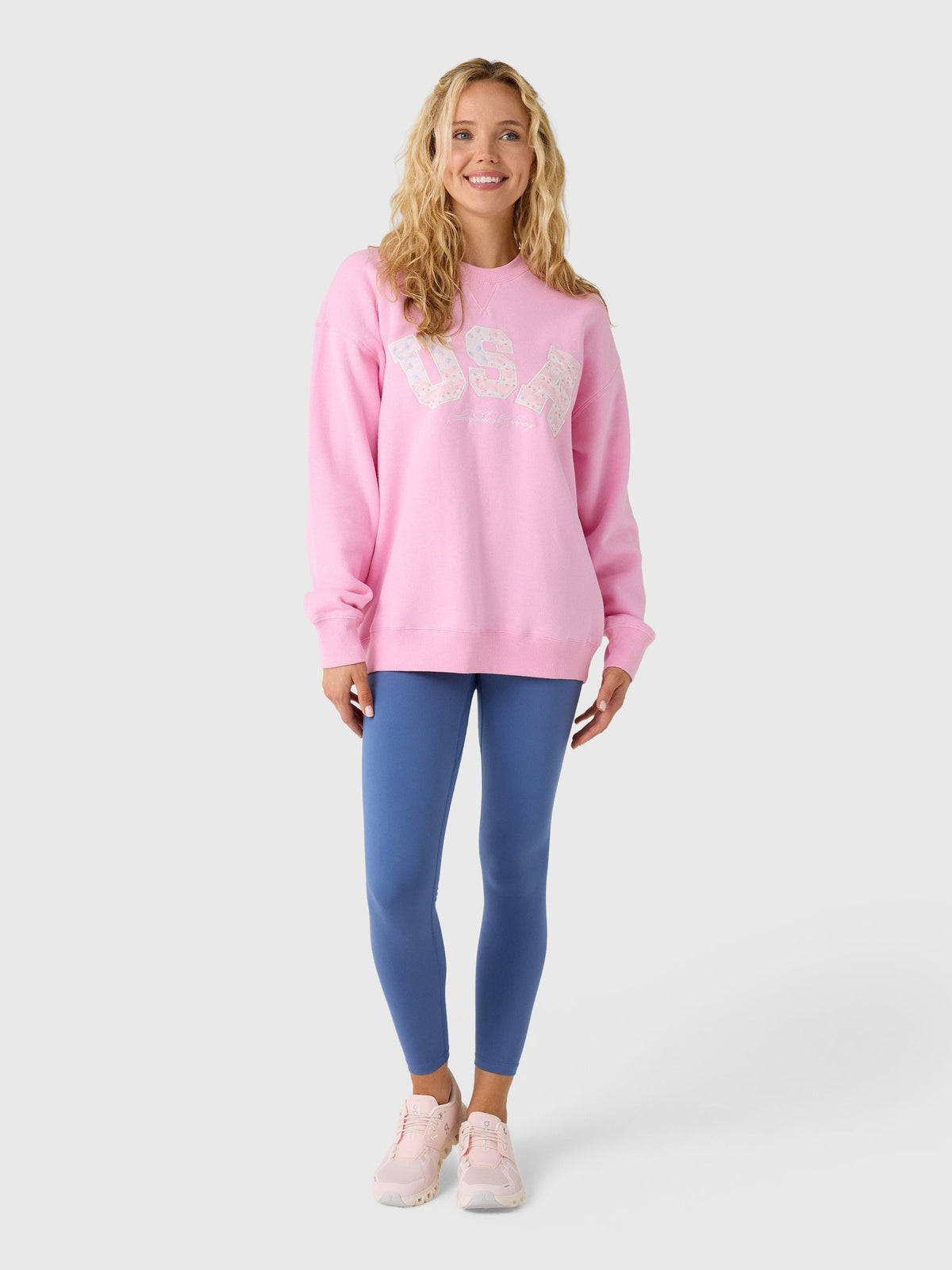 LoveShackFancy Women's Palo USA Fleece Pullover