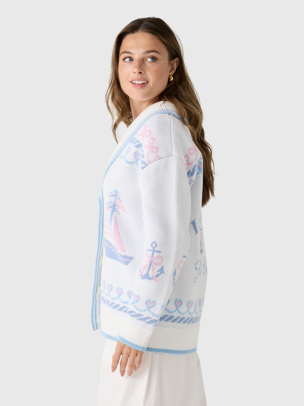 LoveShackFancy Women's Aribella Yacht Club Cardigan