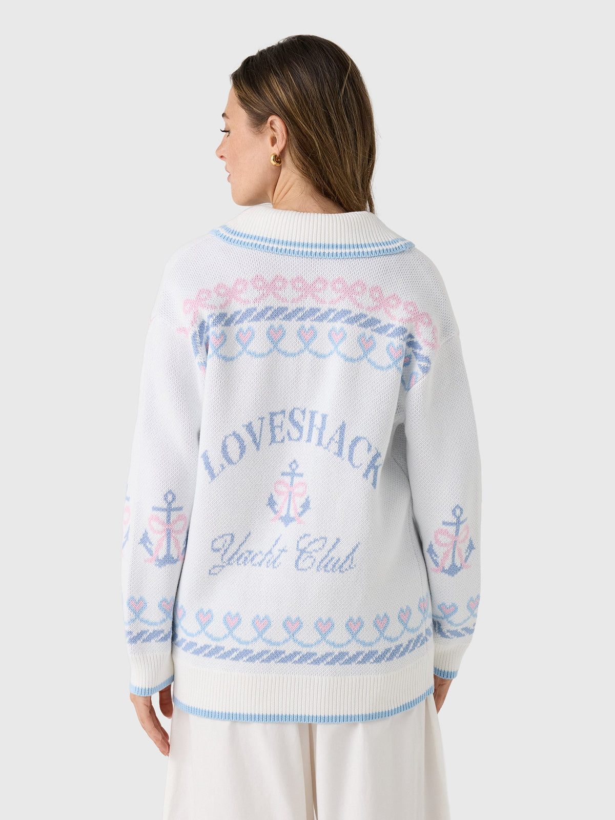 LoveShackFancy Women's Aribella Yacht Club Cardigan