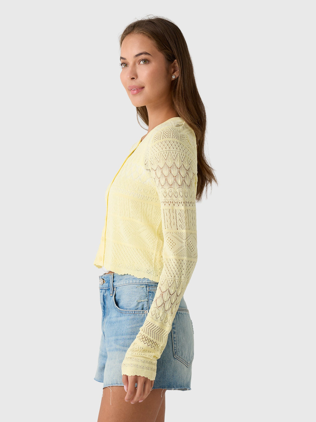 LoveShackFancy Women's Brigette Pointelle Cardigan