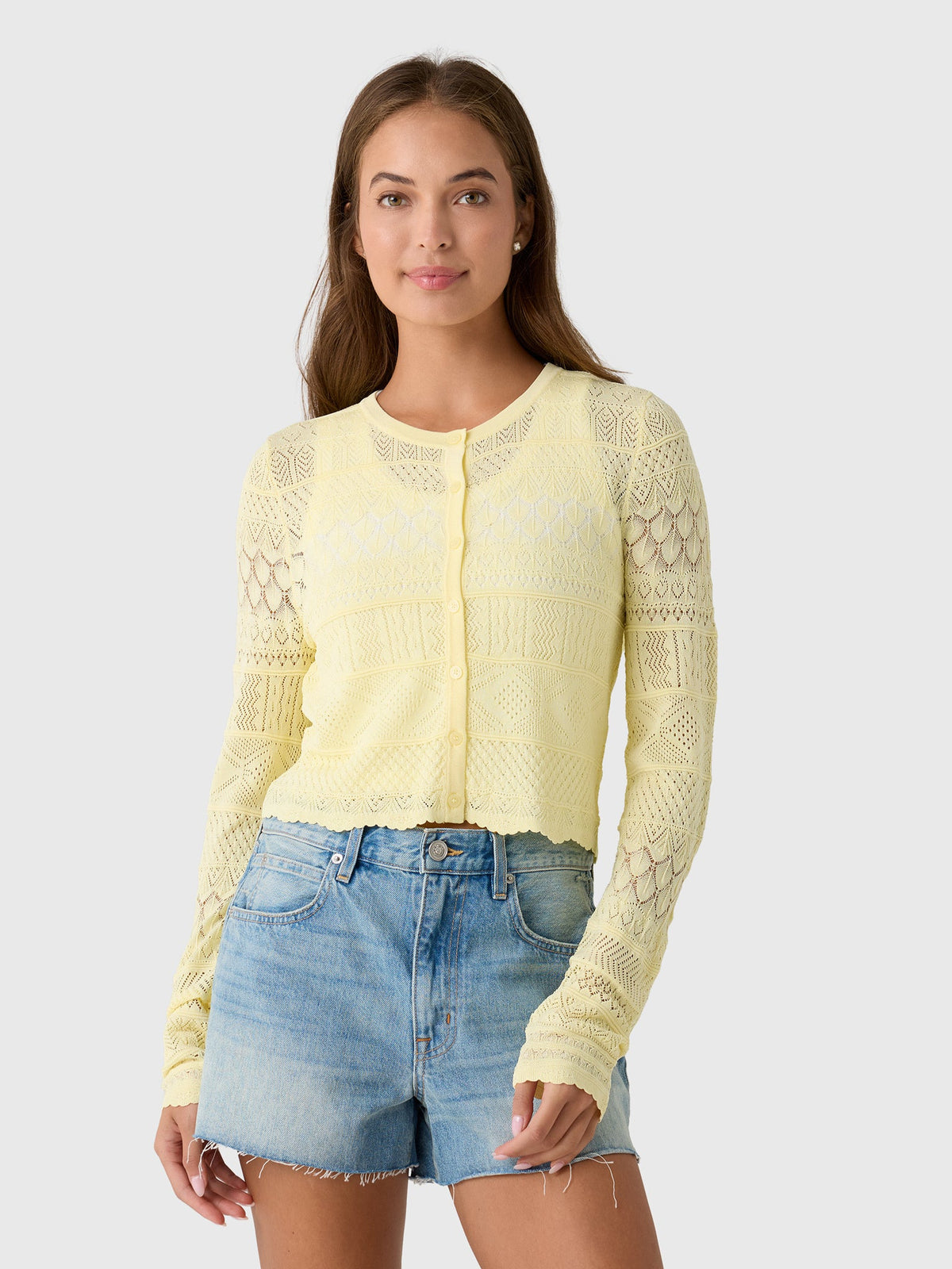 LoveShackFancy Women's Brigette Pointelle Cardigan