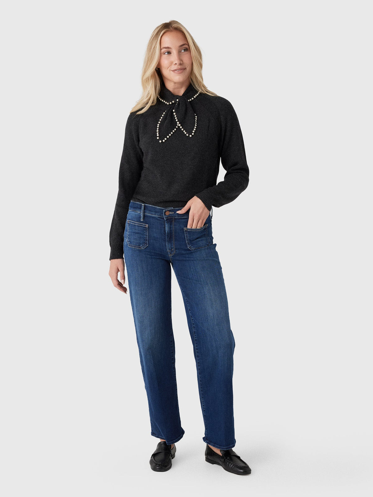 Essentiel Antwerp Women's Kasa Embellished Bow Collar Sweater