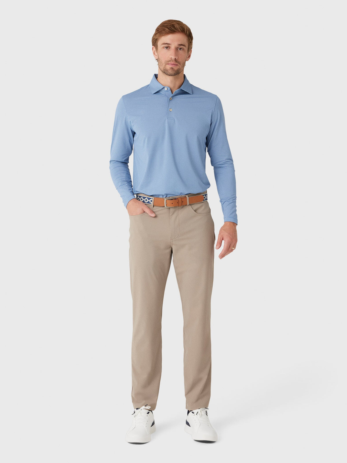 Sun Day Red Men's Tigris Iris Long Sleeve Polo
