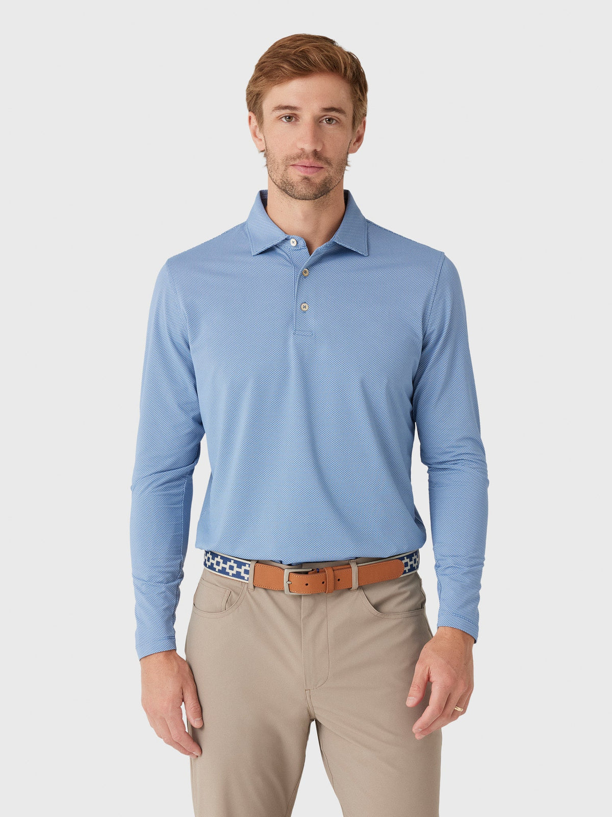 Sun Day Red Men's Tigris Iris Long Sleeve Polo