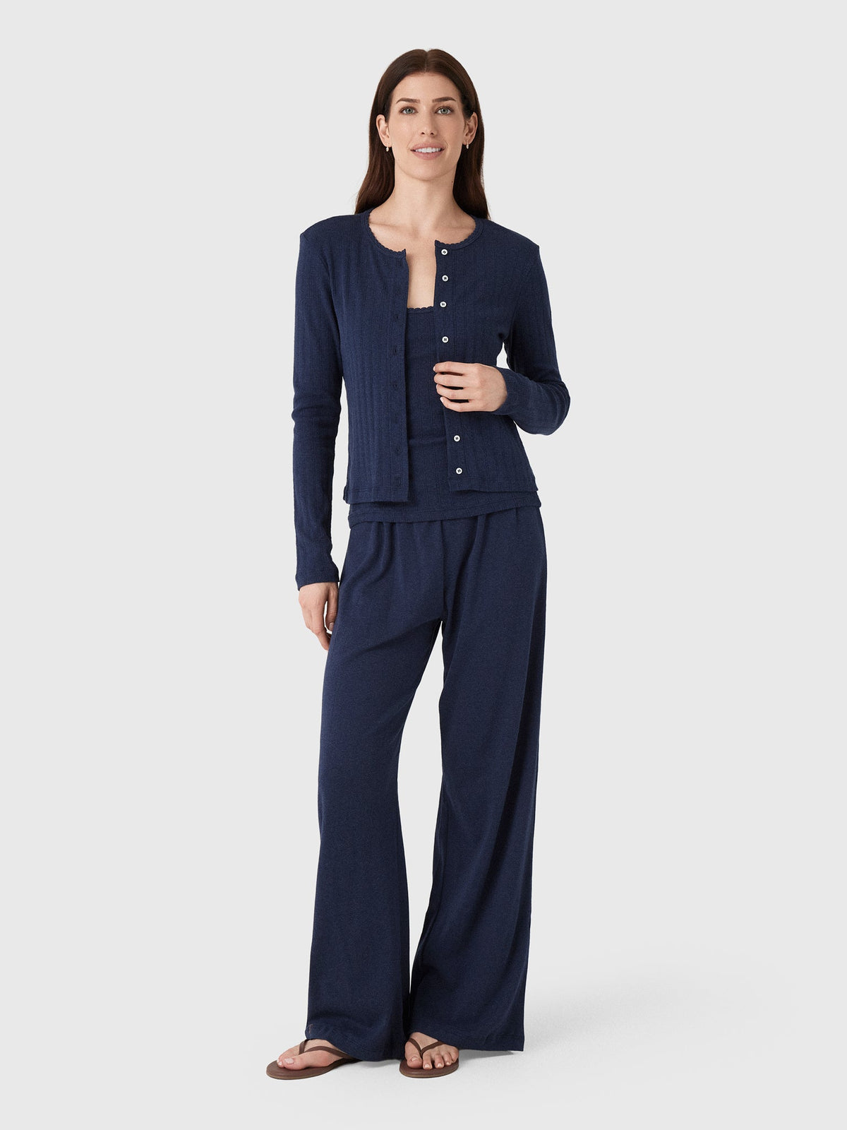 Leset Women's Pointelle Classic Cardigan II