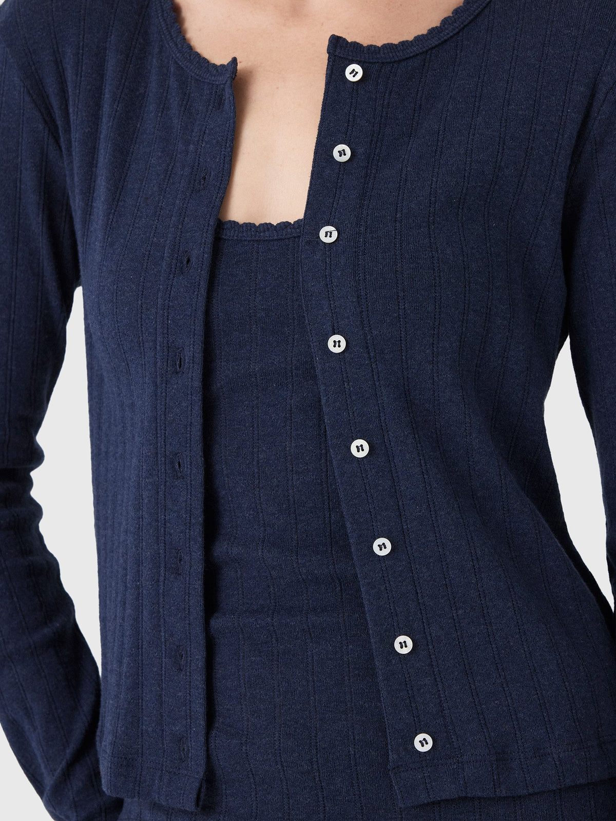 Leset Women's Pointelle Classic Cardigan II