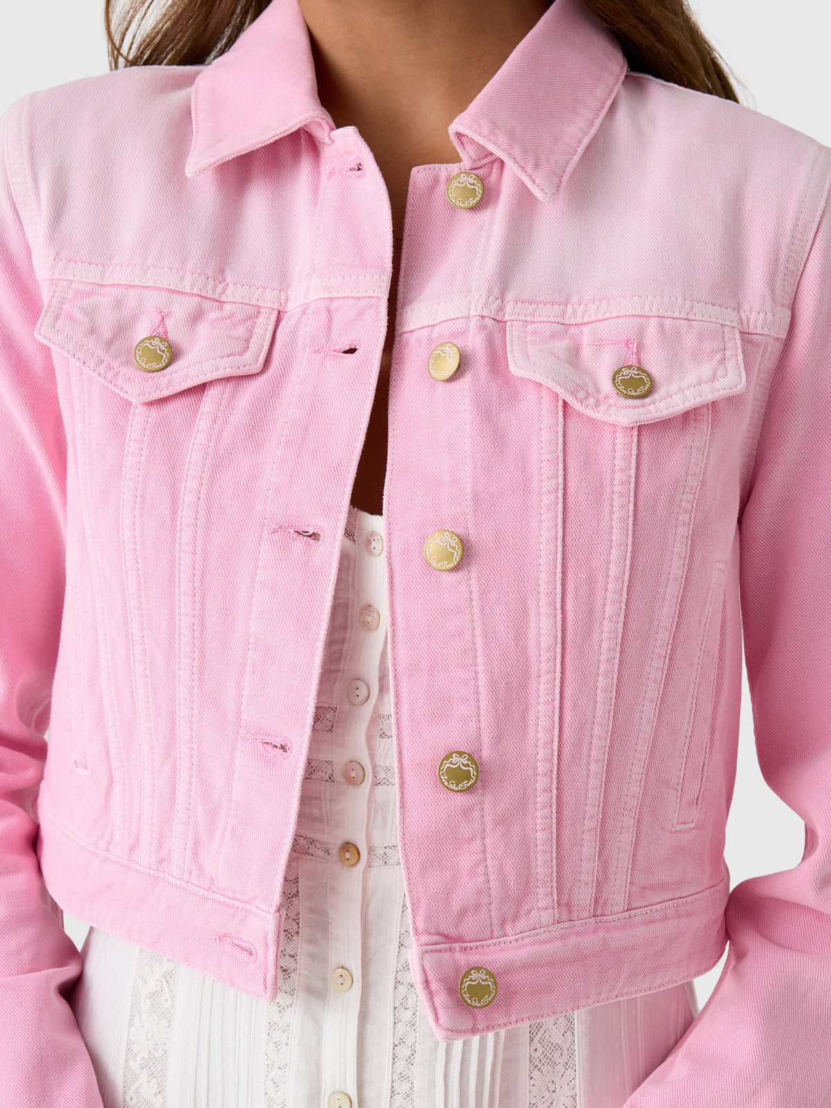 LoveShackFancy Women's Bardot Denim Jacket