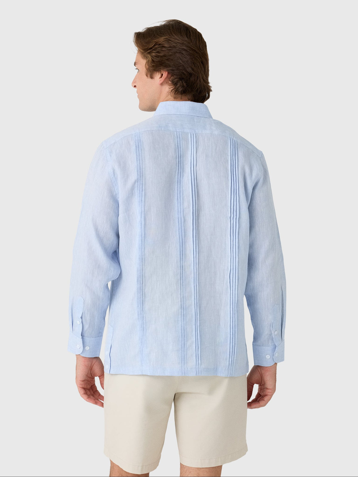 Centuria Men's Long Sleeve Linen Guayabera Shirt