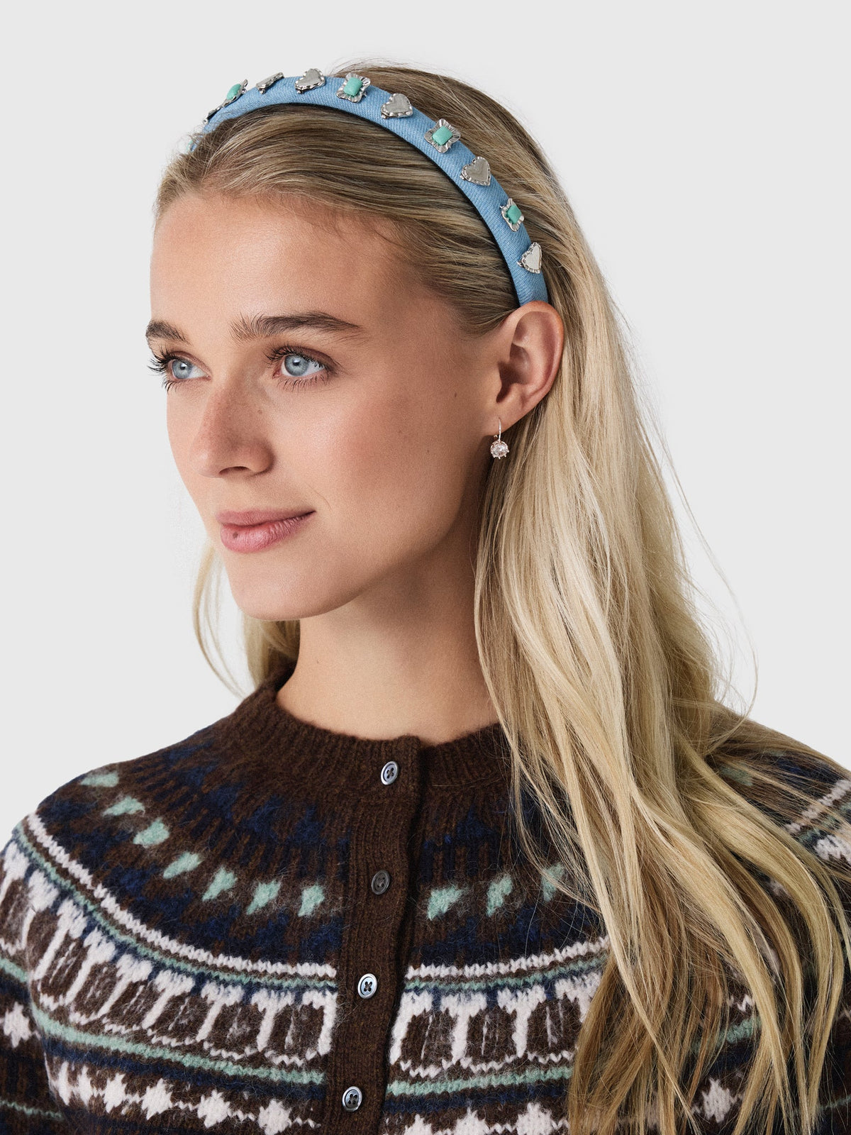 Lele Sadoughi Gigi Ruffle Heart Concho Headband