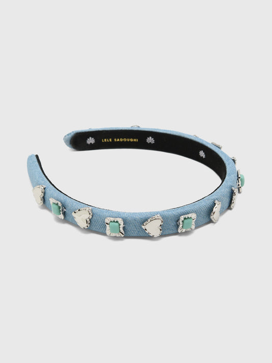 Lele Sadoughi Gigi Ruffle Heart Concho Headband
