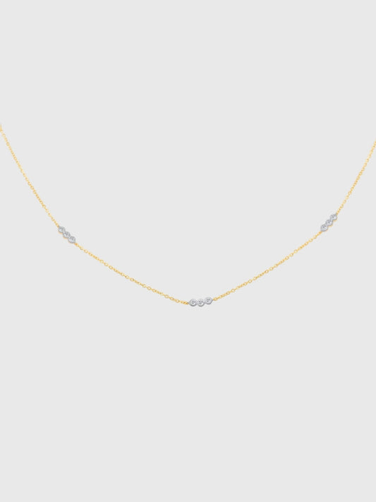 S. Bell Linear Diamond Bezel Station Necklace