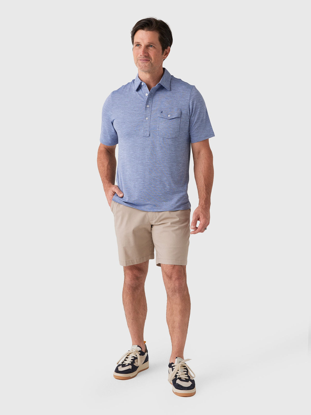 Criquet Men's Heather Performance Sport Players Polo