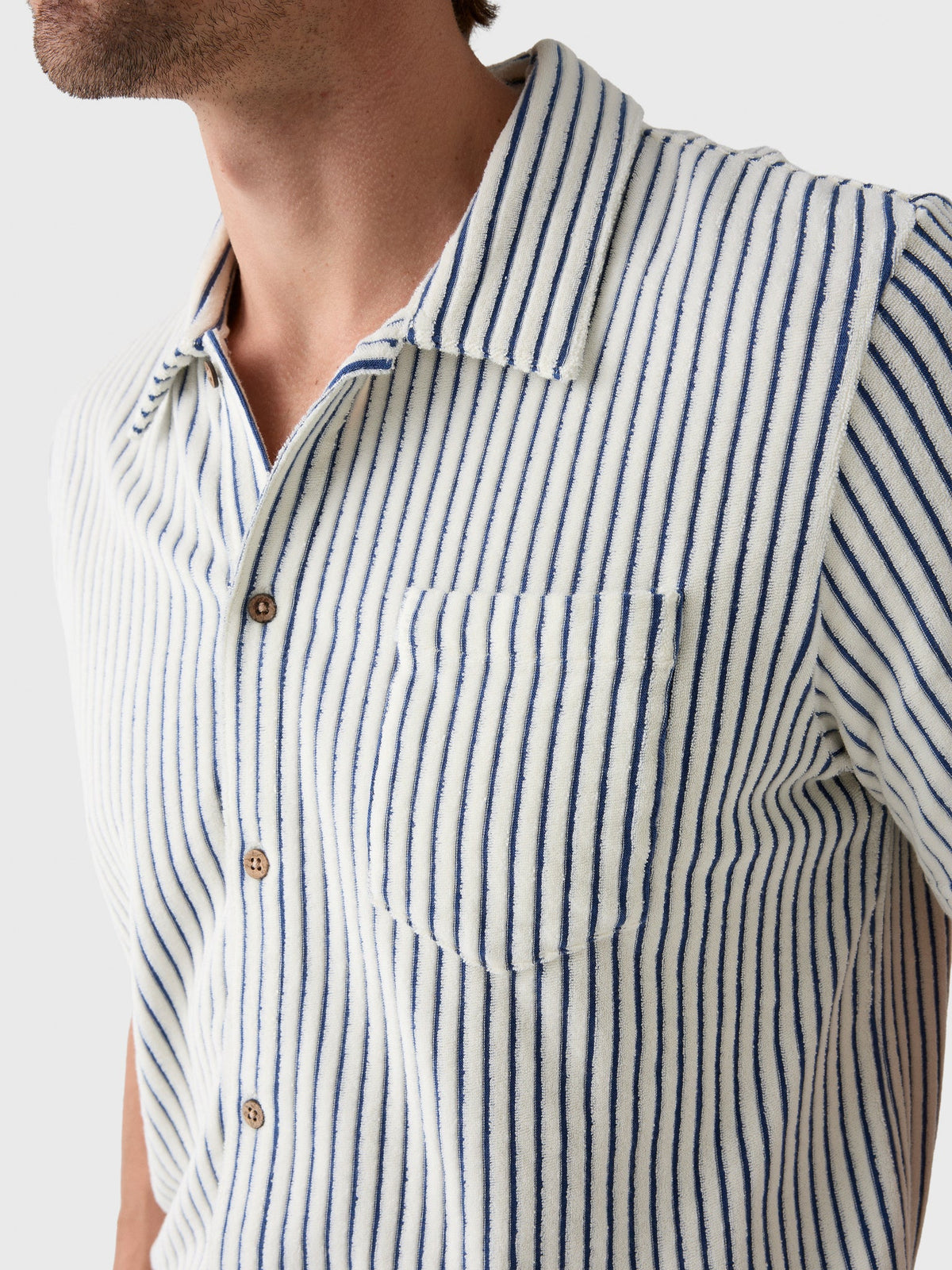 Criquet Men's Terrycloth Button-Down Shirt