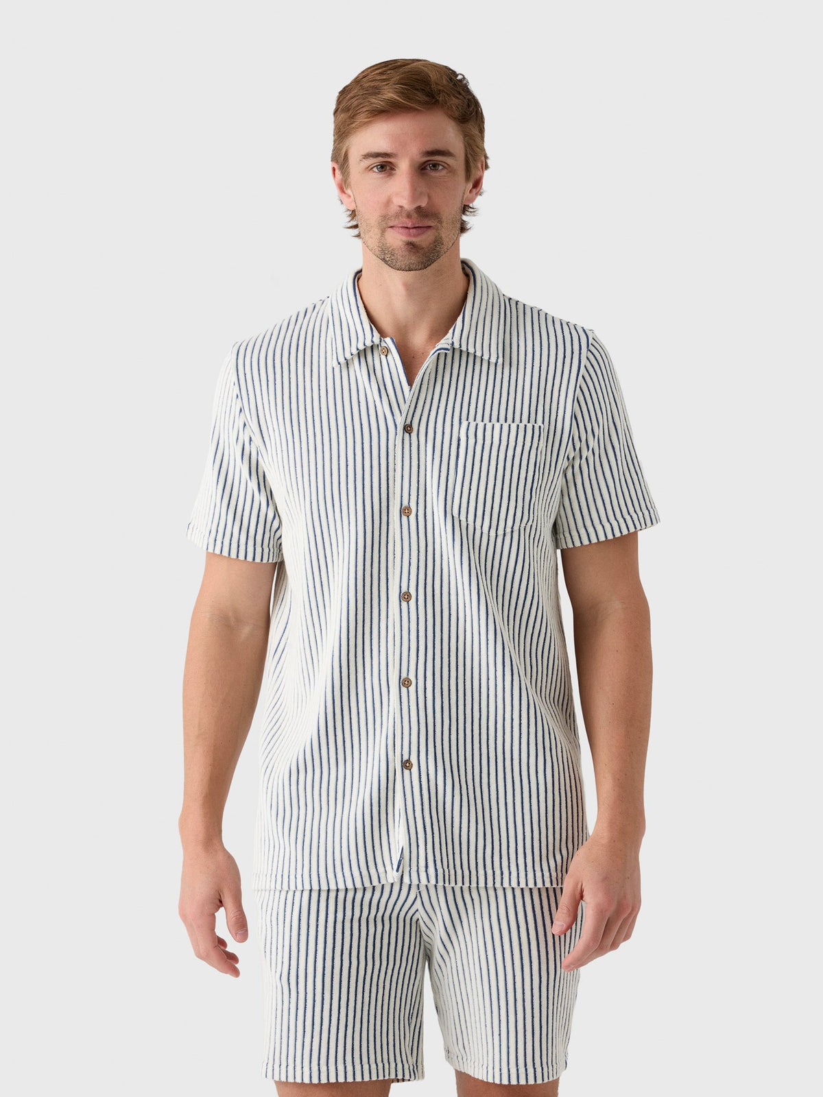Criquet Men's Terrycloth Button-Down Shirt