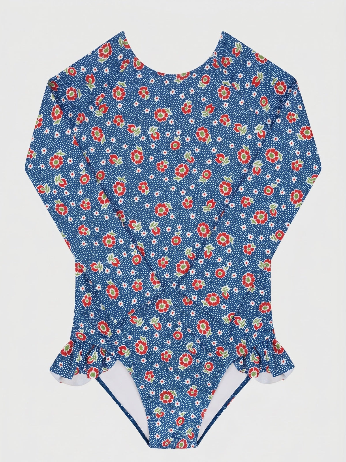 Minnow Girls' Chatham Floral Rash Guard One-Piece Swimsuit