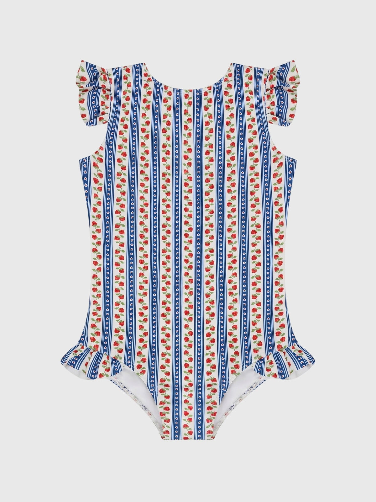 Minnow Girls' Strawberry Patch Ruffle Cap Sleeve One-Piece Swimsuit