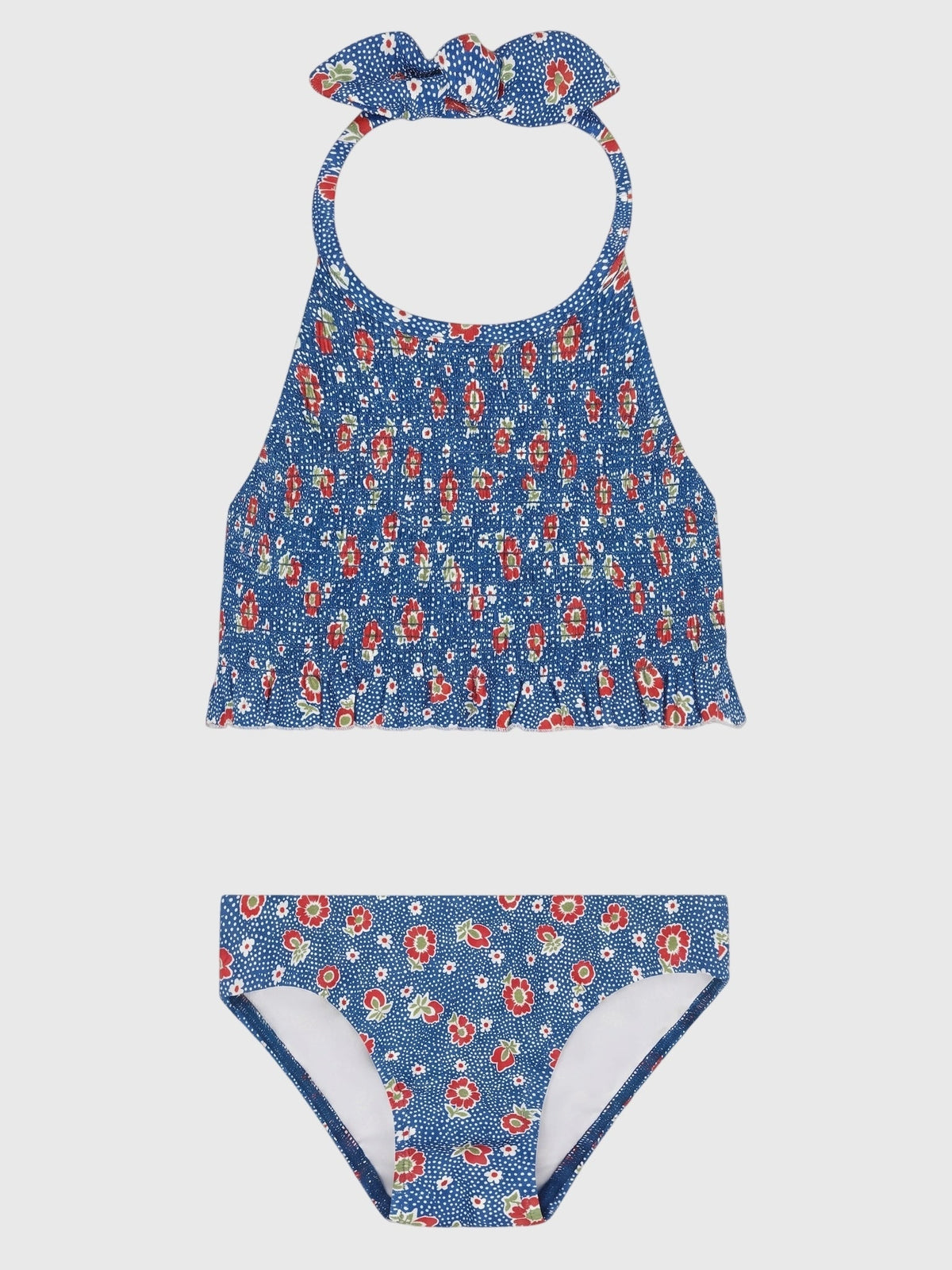 Minnow Girls' Chatham Floral Smocked Halter Bikini Set