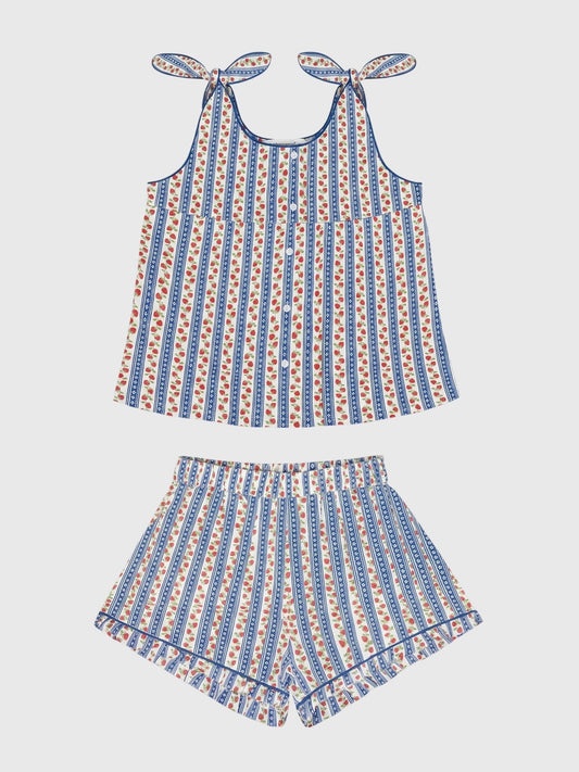 Minnow Girls' Strawberry Patch Tie Knot Tank & Short Set