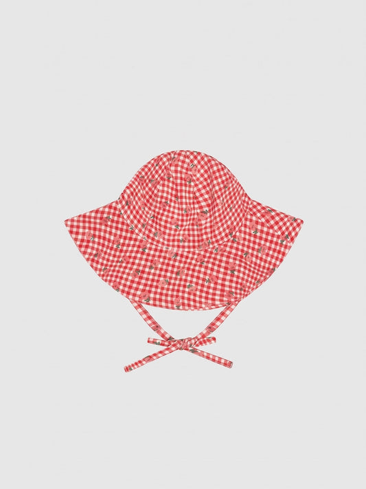 Minnow Baby Cranberry Gingham Sun Hat