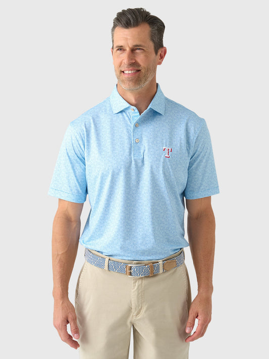Peter Millar Major League Baseball Men's Texas Rangers Bases Loaded Performance Jersey Polo