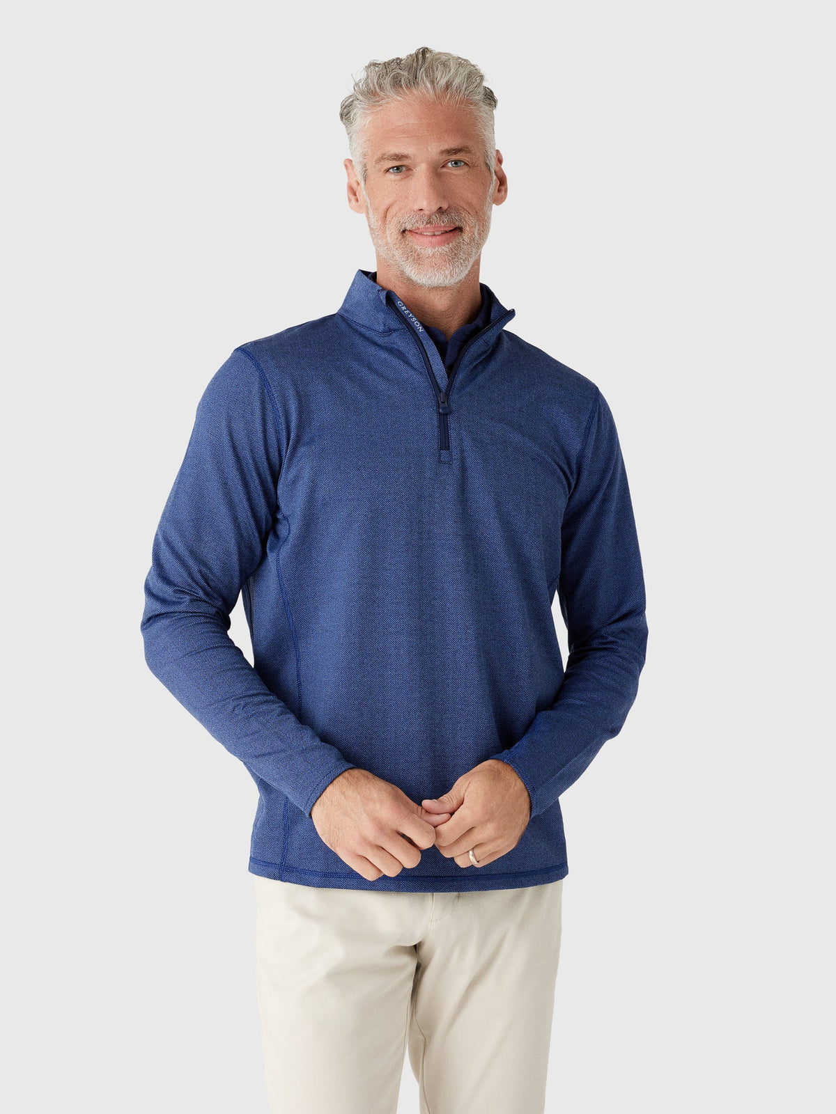 Greyson Men's Tate Herringbone Mockneck Quarter-Zip
