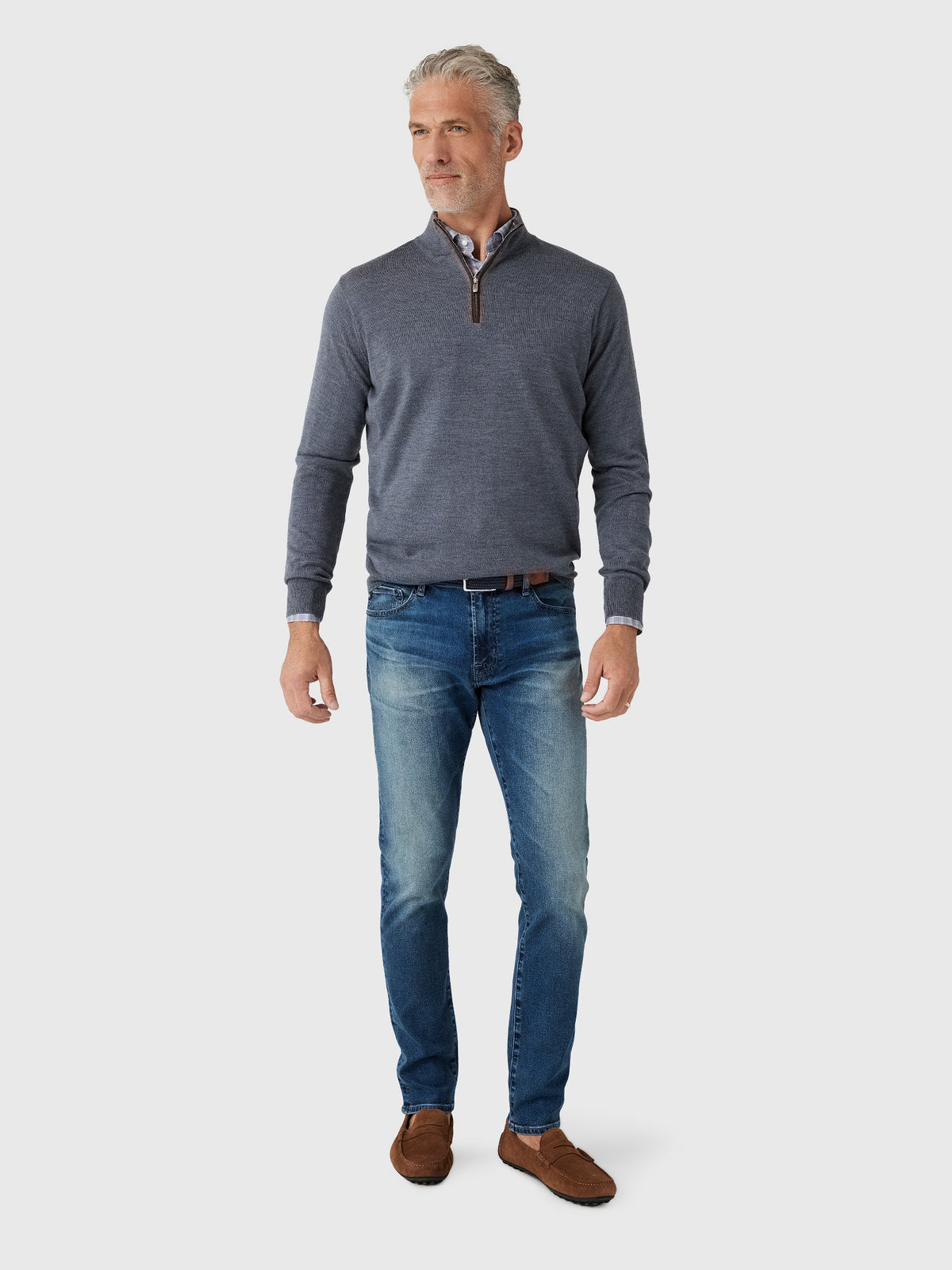Peter Millar Crown Men's Autumn Crest Suede Trim Quarter-Zip