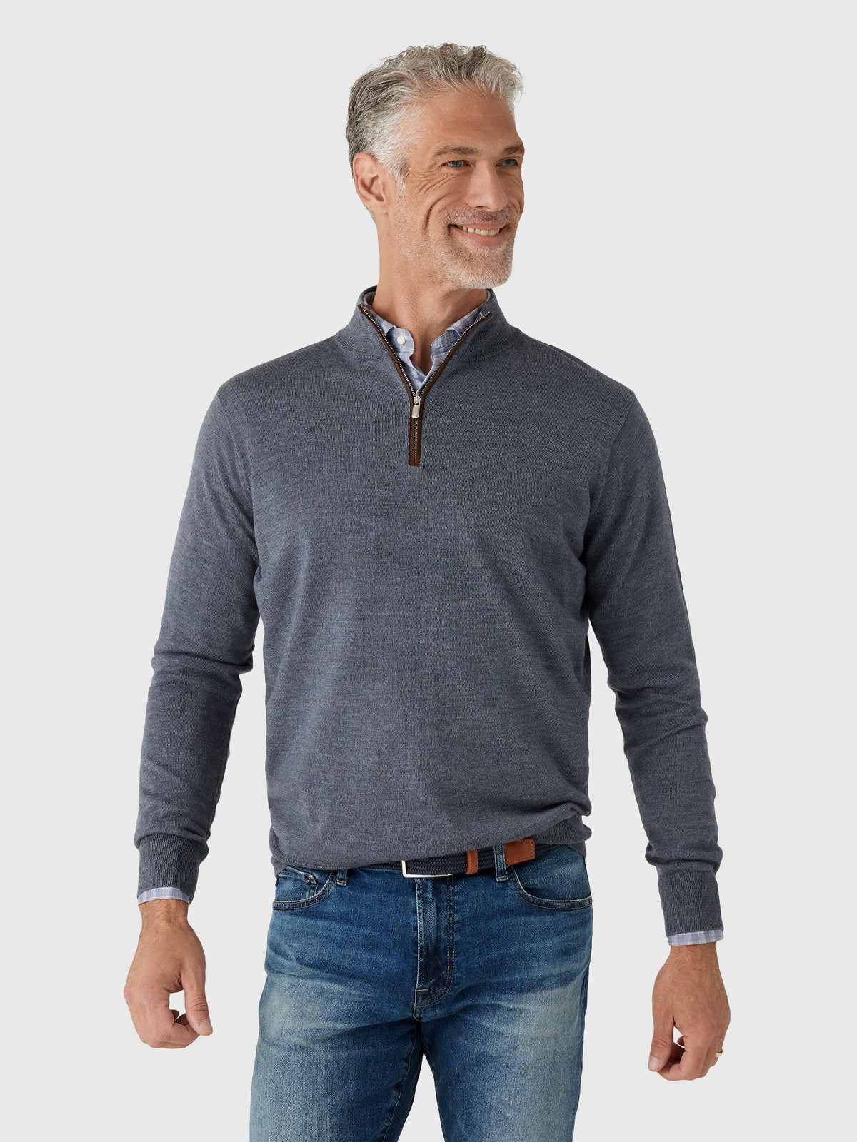 Peter Millar Crown Men's Autumn Crest Suede Trim Quarter-Zip