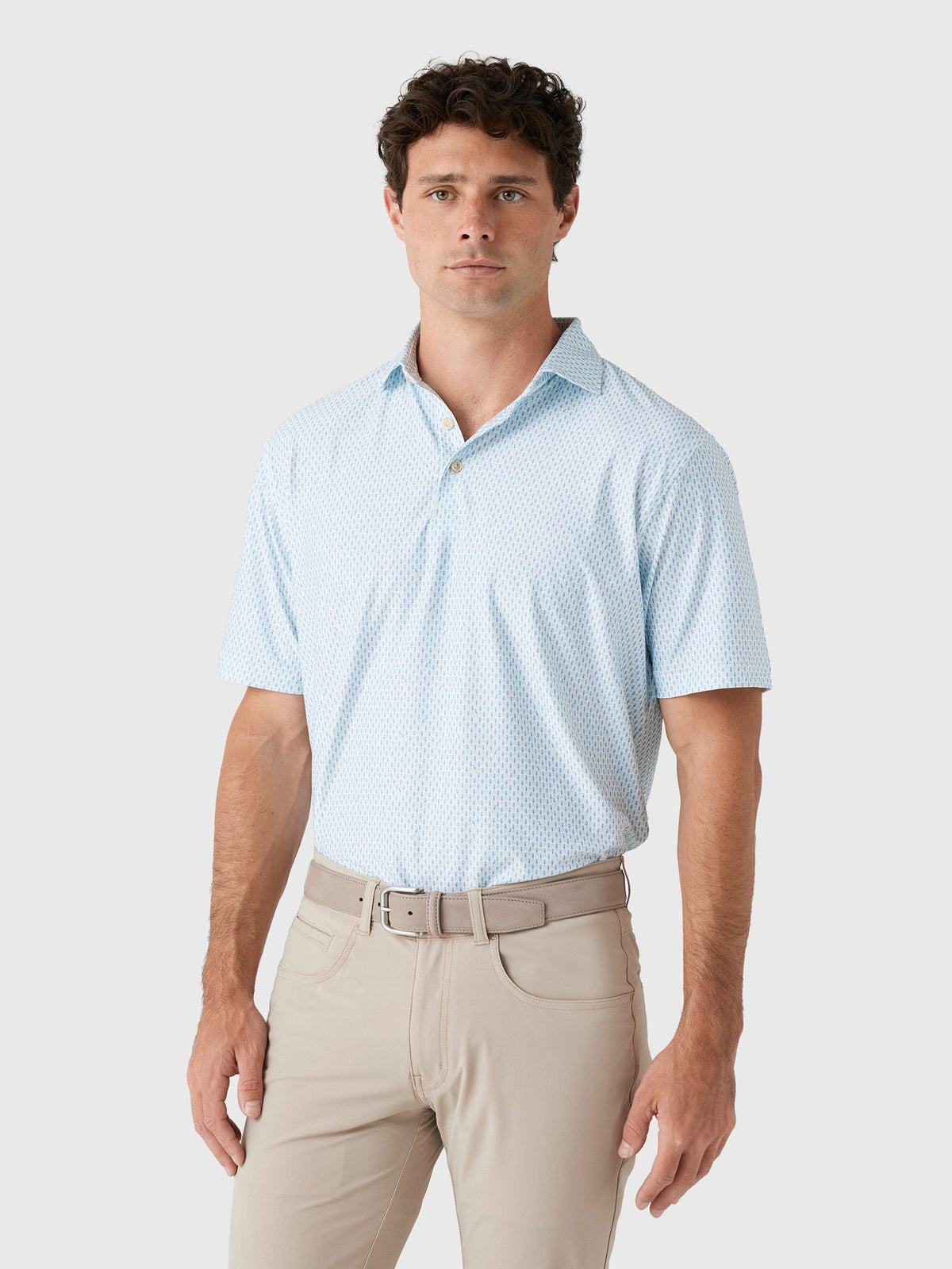 Peter Millar Crown Sport Men's Weekend Wake Performance Jersey Polo