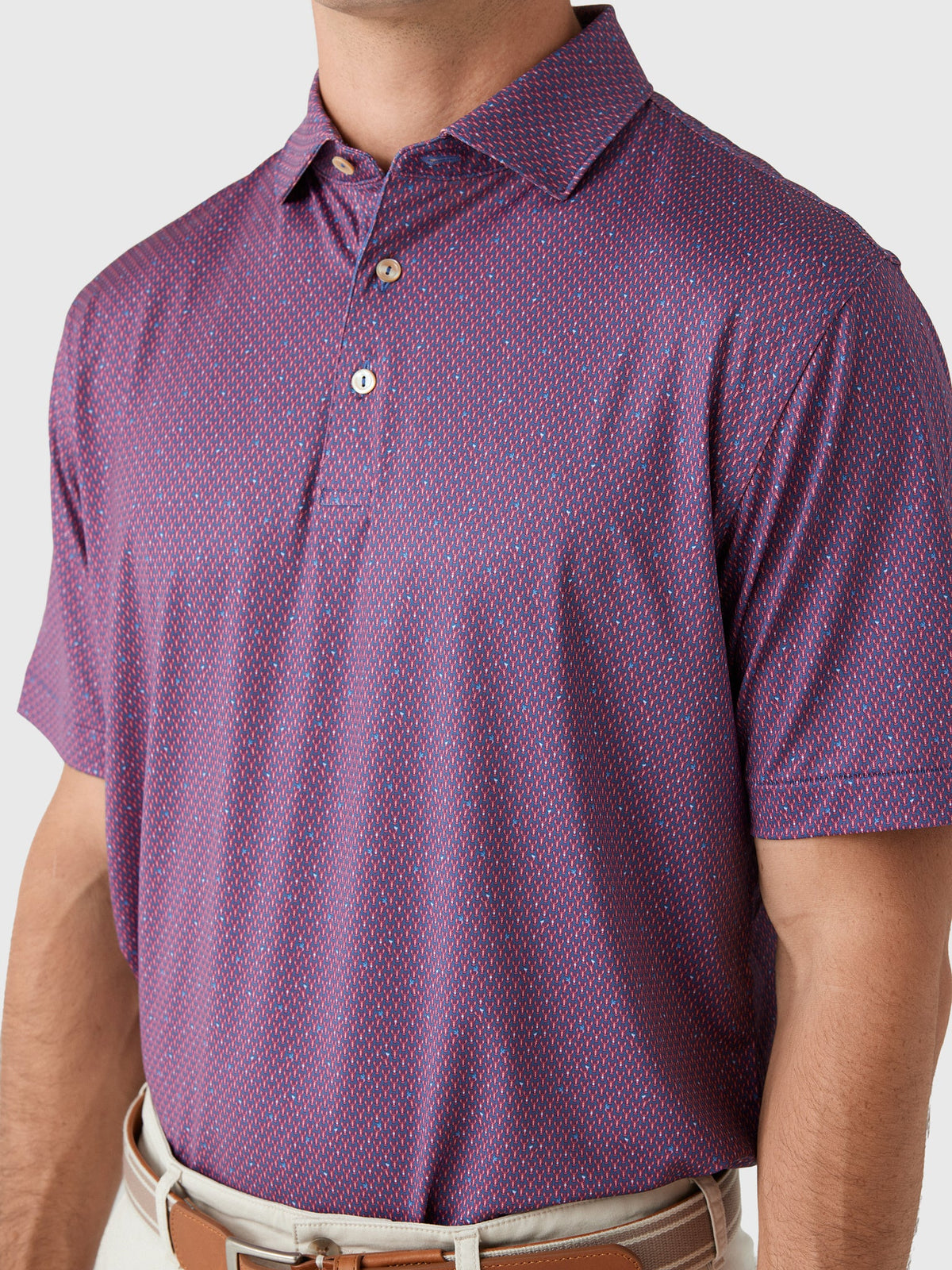 Peter Millar Crown Sport Men's Lobster Boil Performance Jersey Polo
