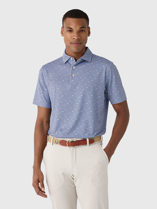 Peter Millar Crown Sport Men's On The Half Shell Performance Jersey Polo