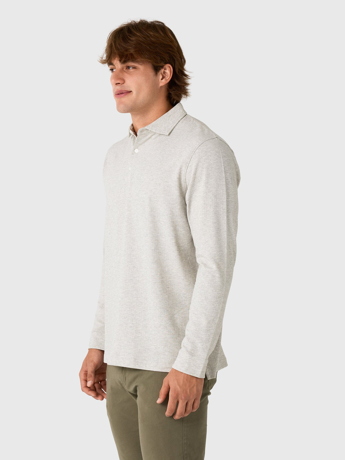 Peter Millar Crown Men's Herringbone Long Sleeve Polo