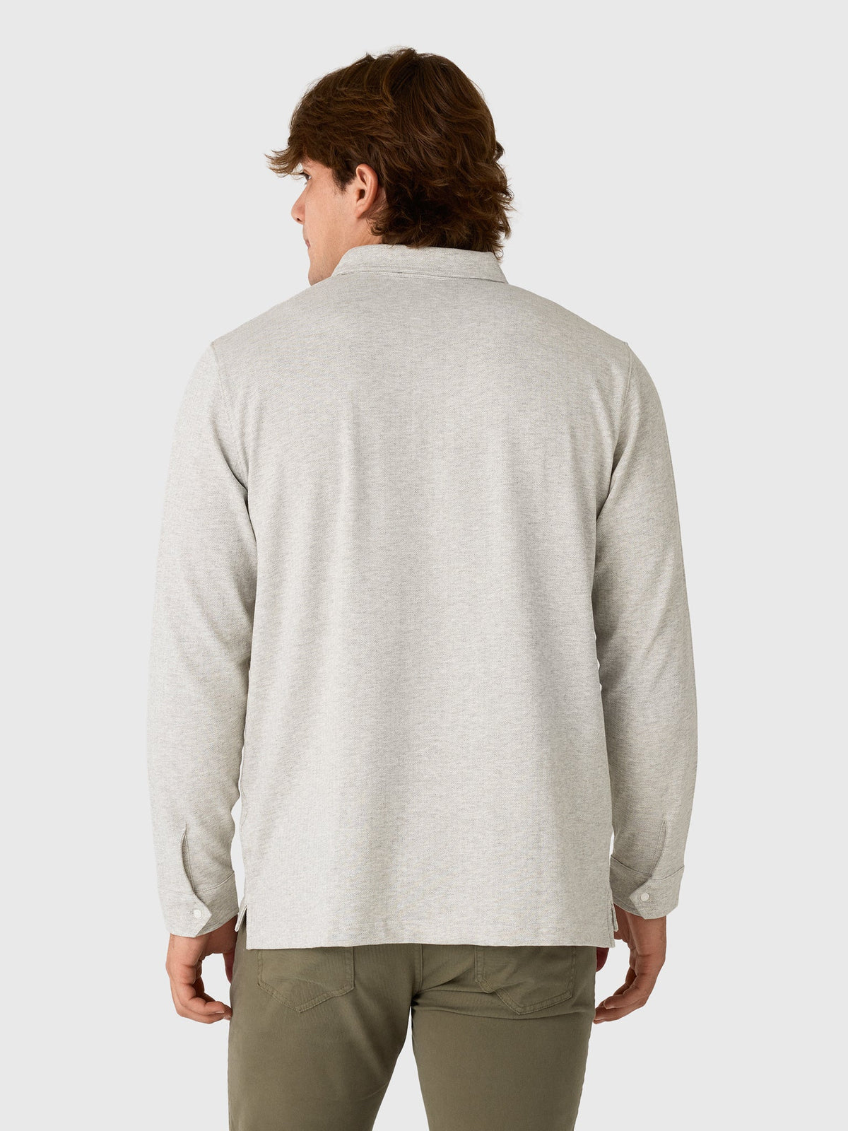 Peter Millar Crown Men's Herringbone Long Sleeve Polo