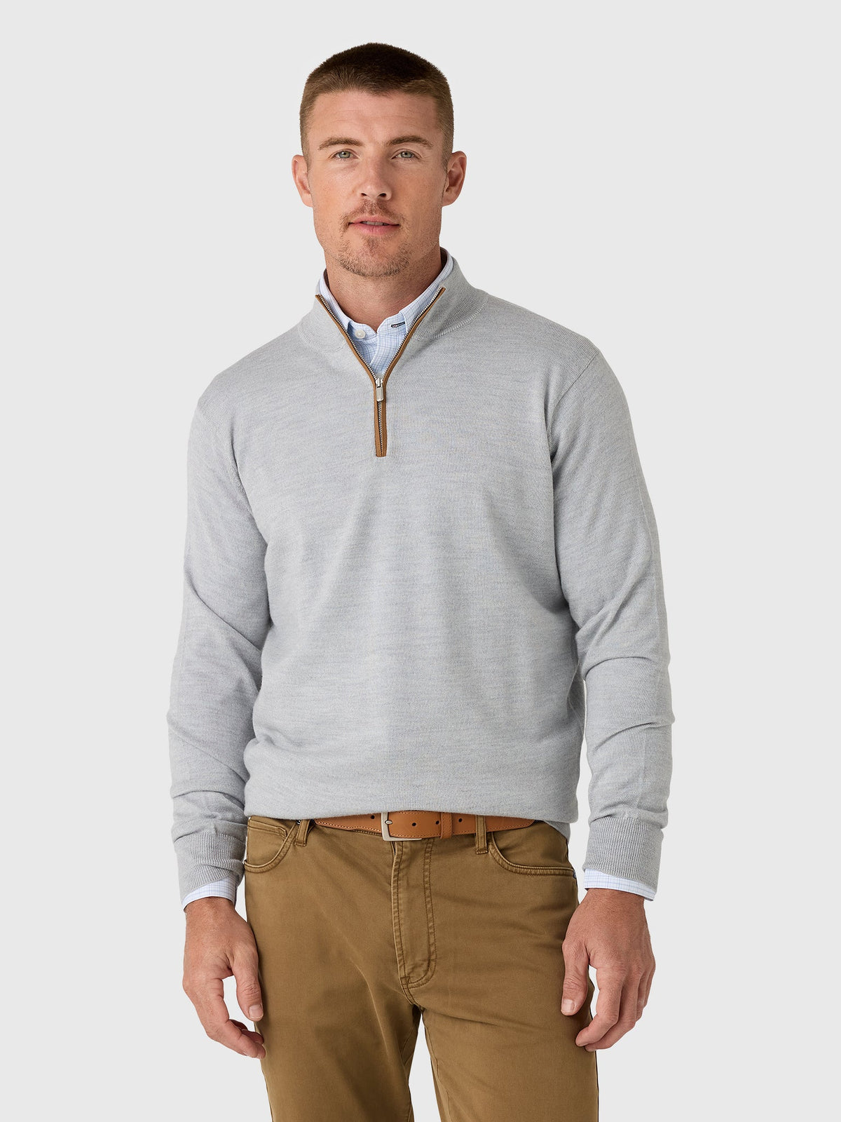 Peter Millar Crown Men's Autumn Crest Suede Trim Quarter-Zip