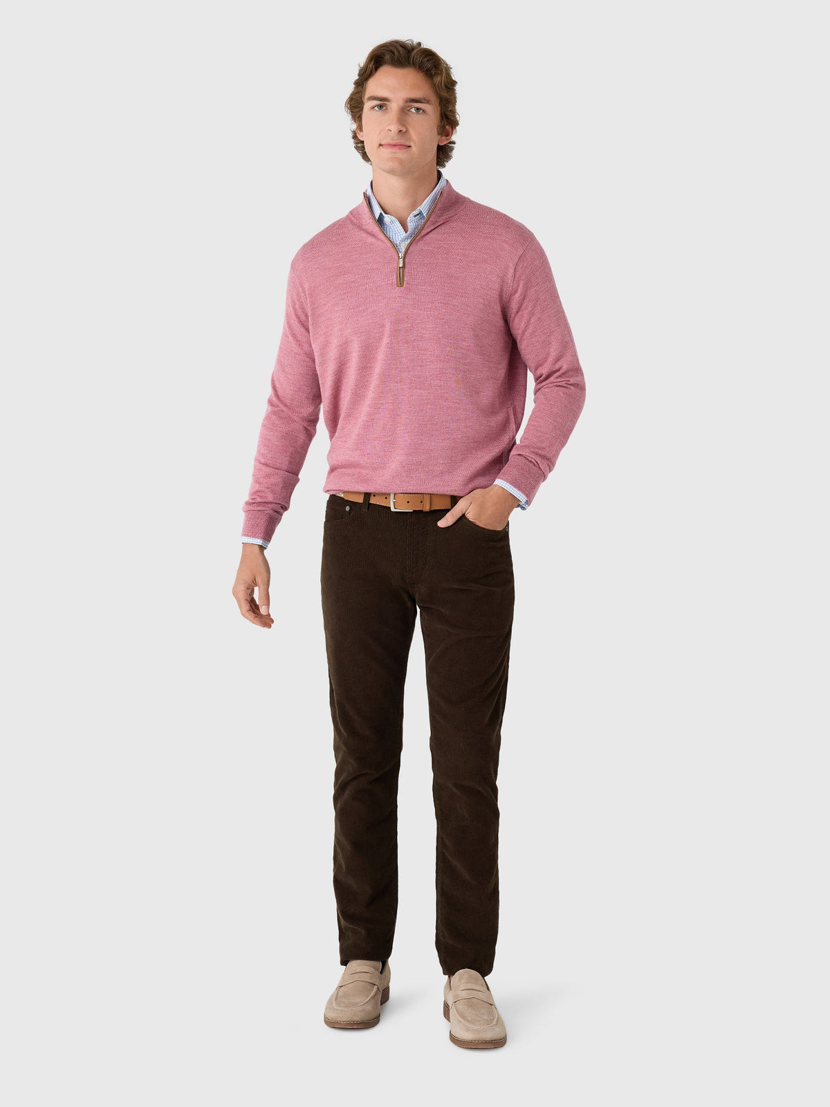 Peter Millar Crown Men's Autumn Crest Suede Trim Quarter-Zip