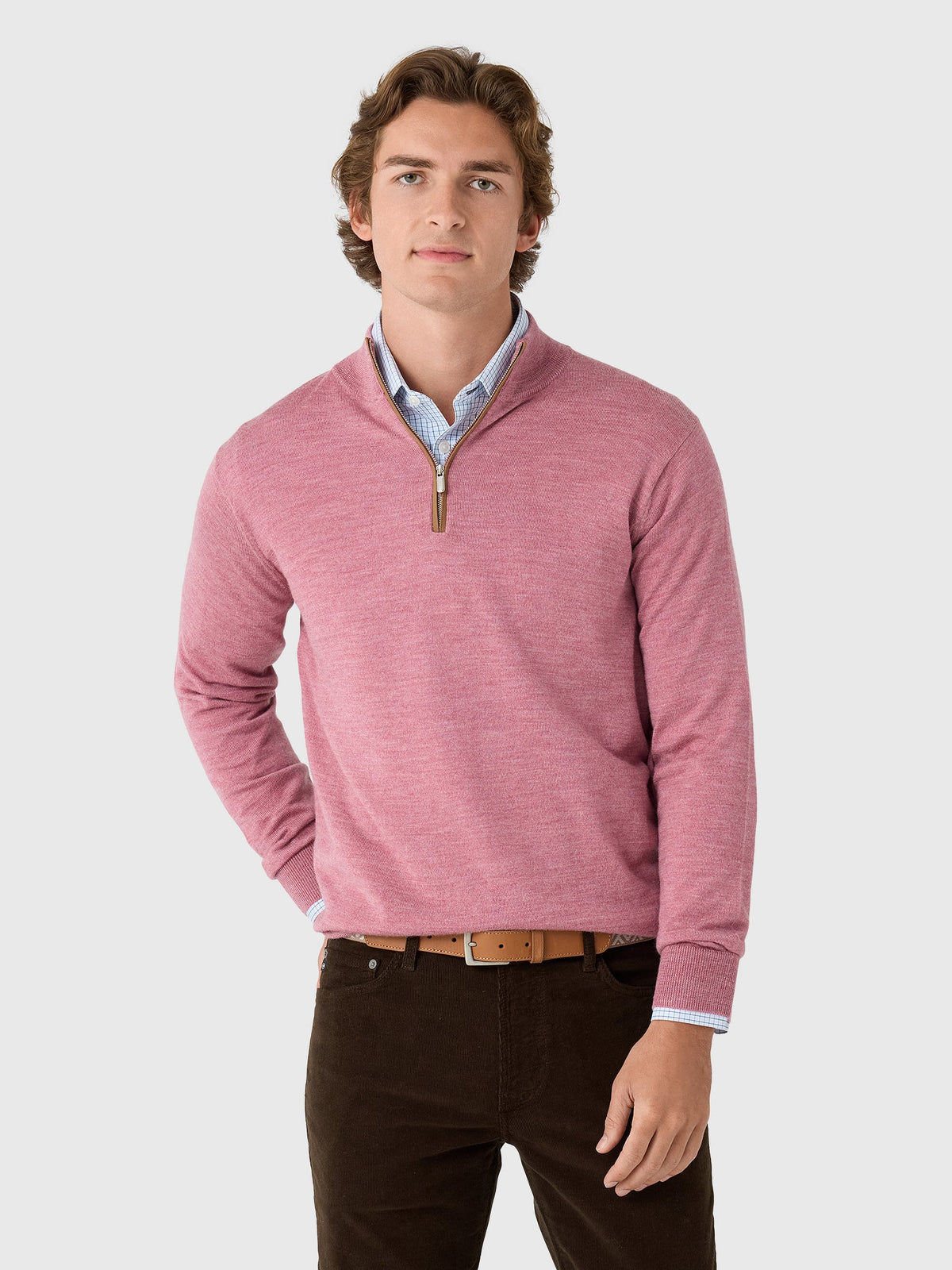 Peter Millar Crown Men's Autumn Crest Suede Trim Quarter-Zip