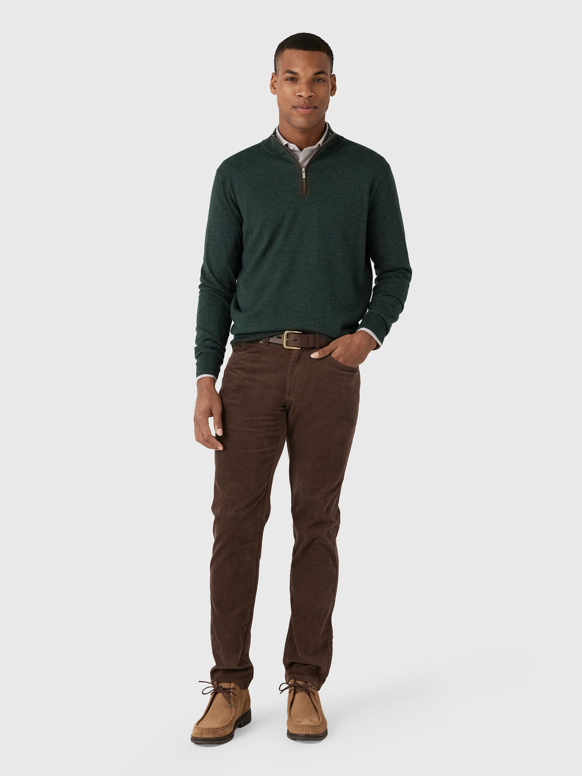 Peter Millar Crown Men's Autumn Crest Suede Trim Quarter-Zip