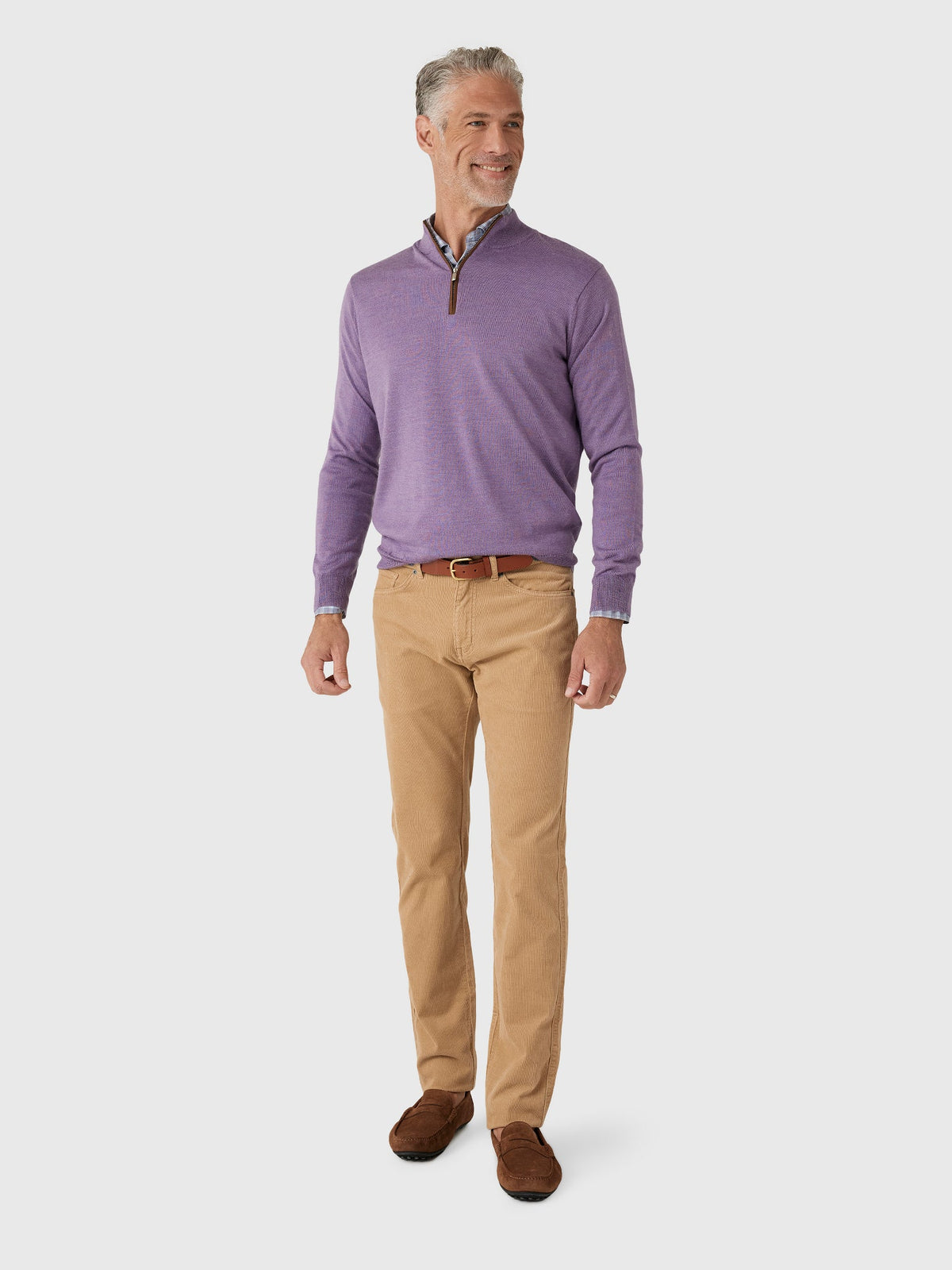 Peter Millar Crown Men's Autumn Crest Suede Trim Quarter-Zip