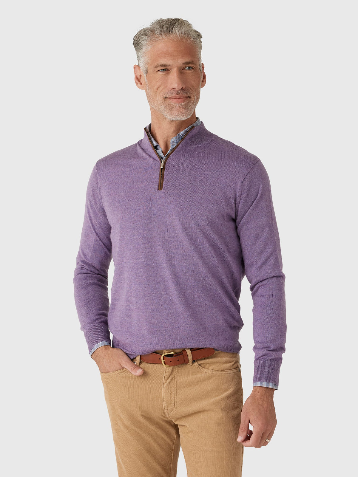 Peter Millar Crown Men's Autumn Crest Suede Trim Quarter-Zip