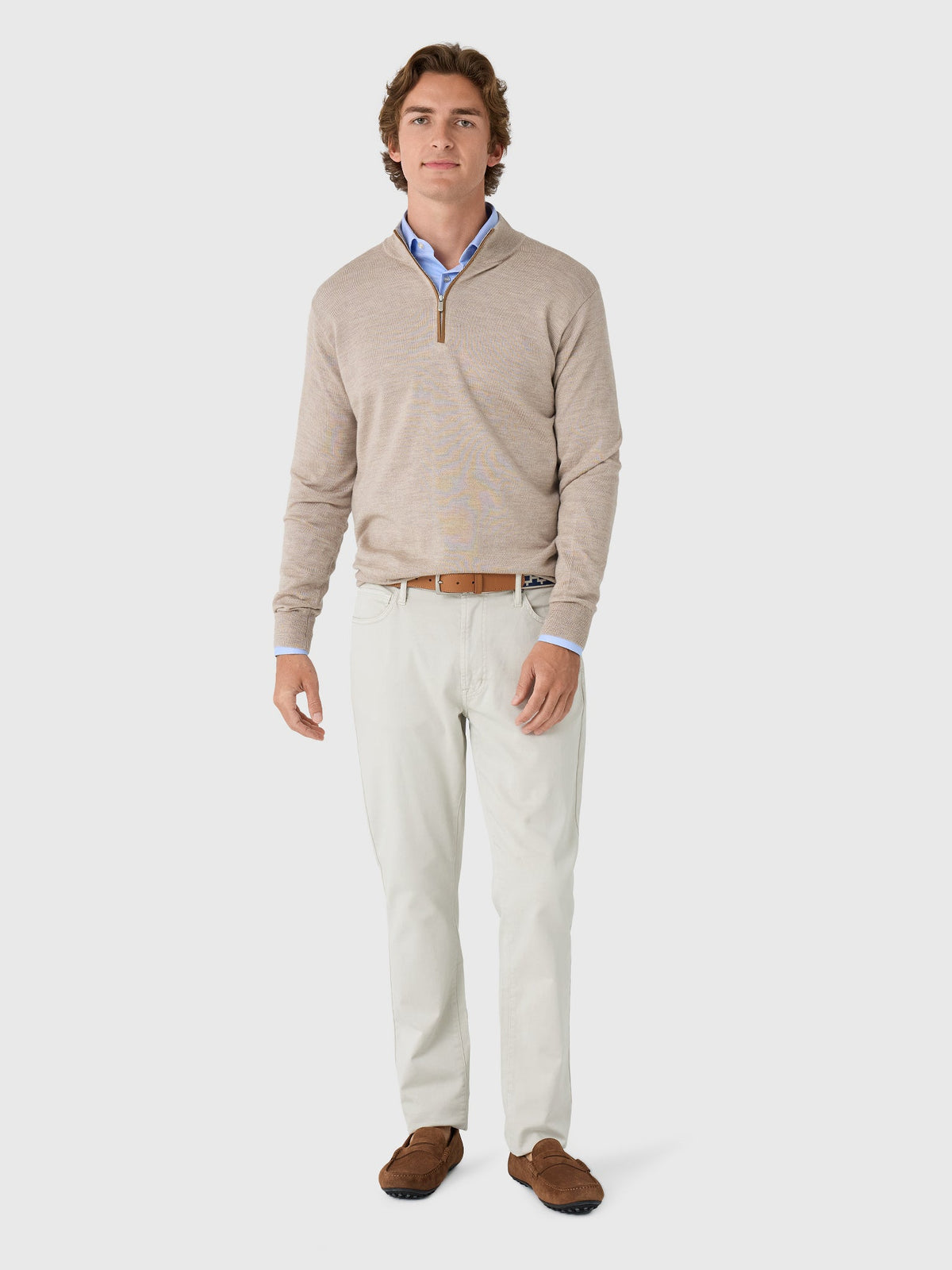 Peter Millar Crown Men's Autumn Crest Suede Trim Quarter-Zip