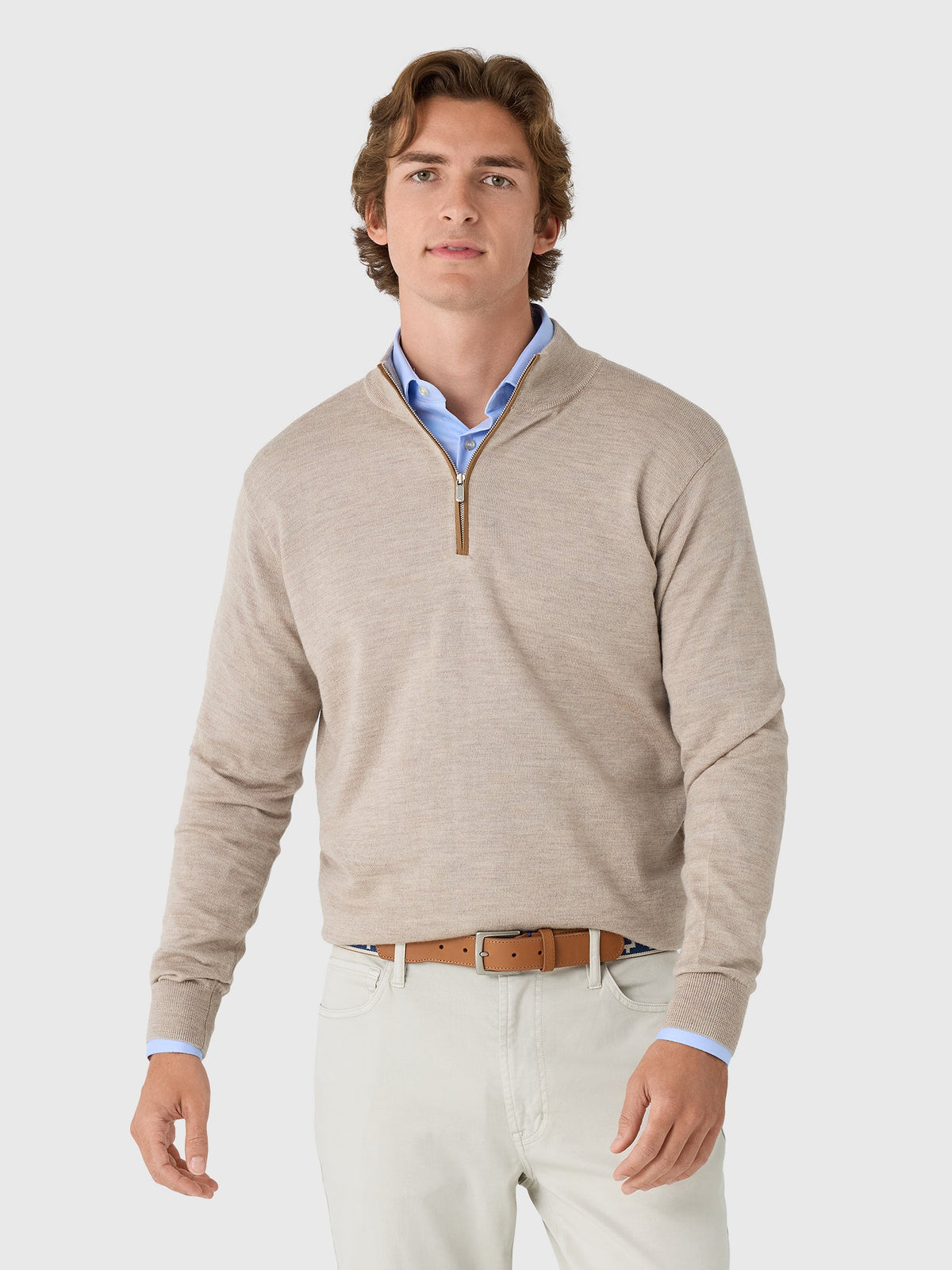 Peter Millar Crown Men's Autumn Crest Suede Trim Quarter-Zip