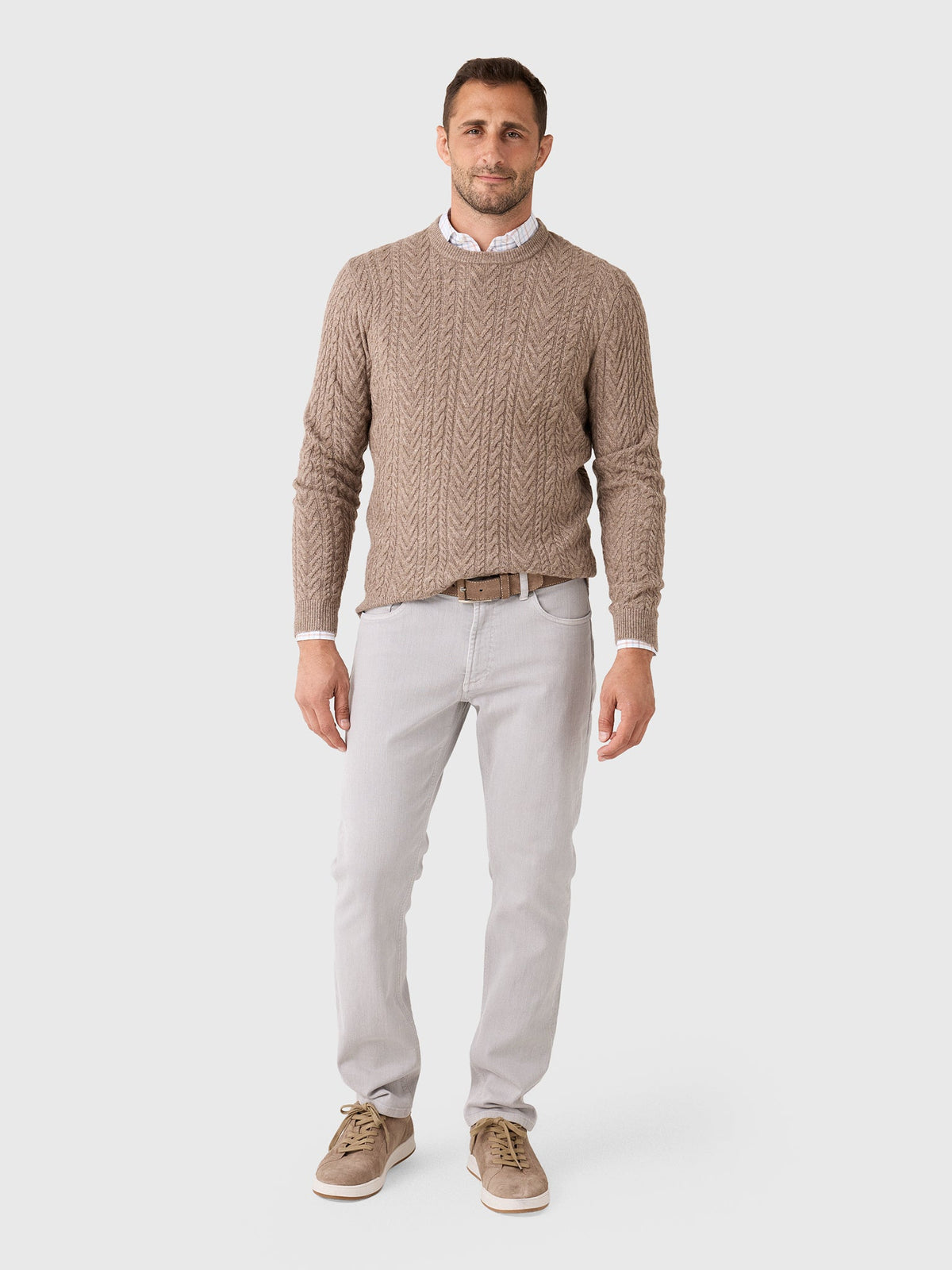 Peter Millar Crown Men's Crescent Cable Crewneck Sweater
