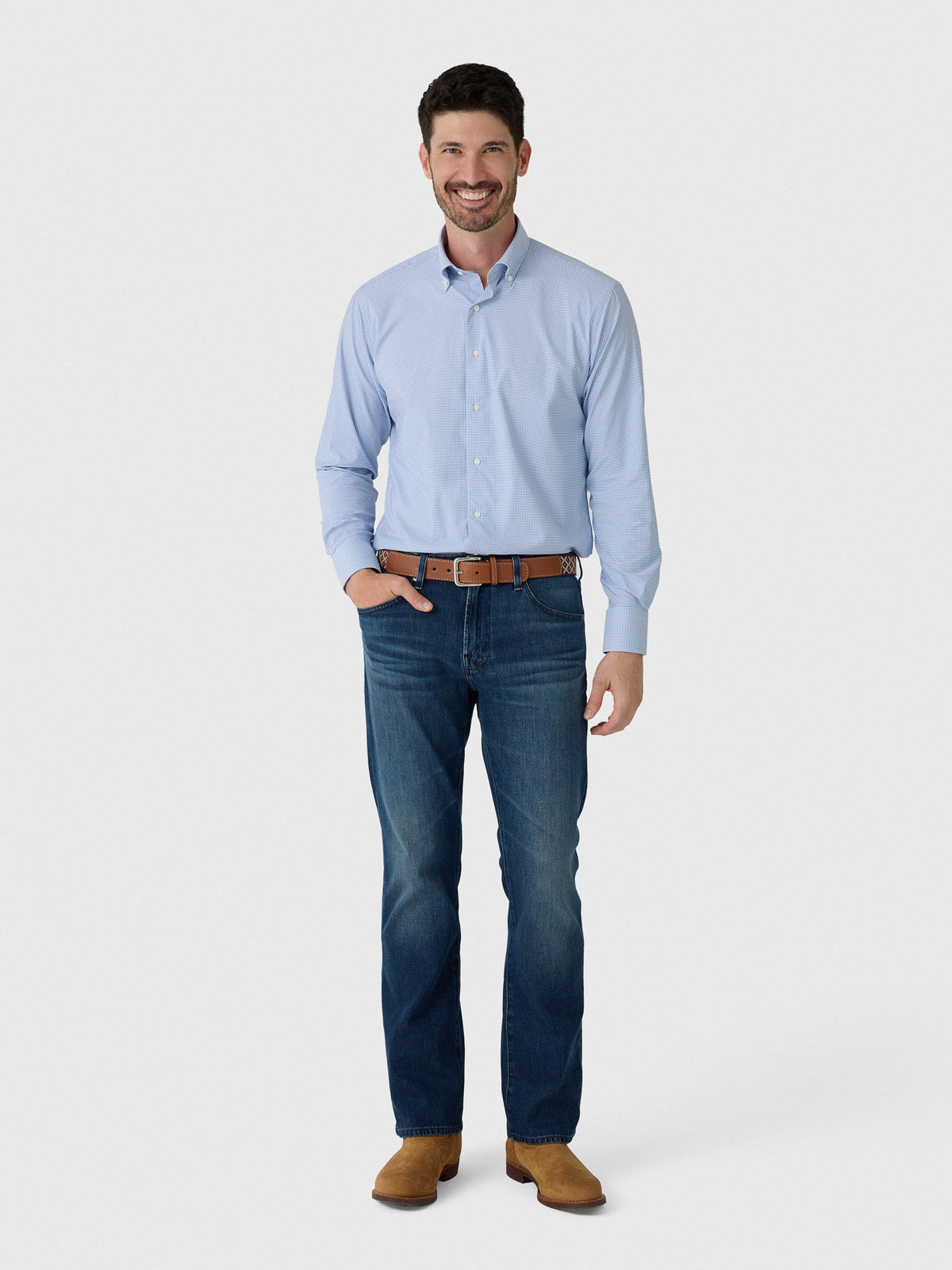Peter Millar Crown Men's Leo Performance Twill Sport Shirt