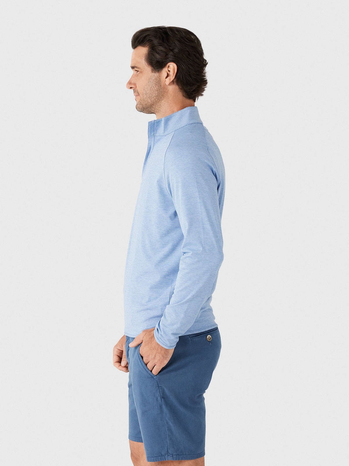 Peter Millar Crown Crafted Men's Stealth Stripe Performance Quarter-Zip