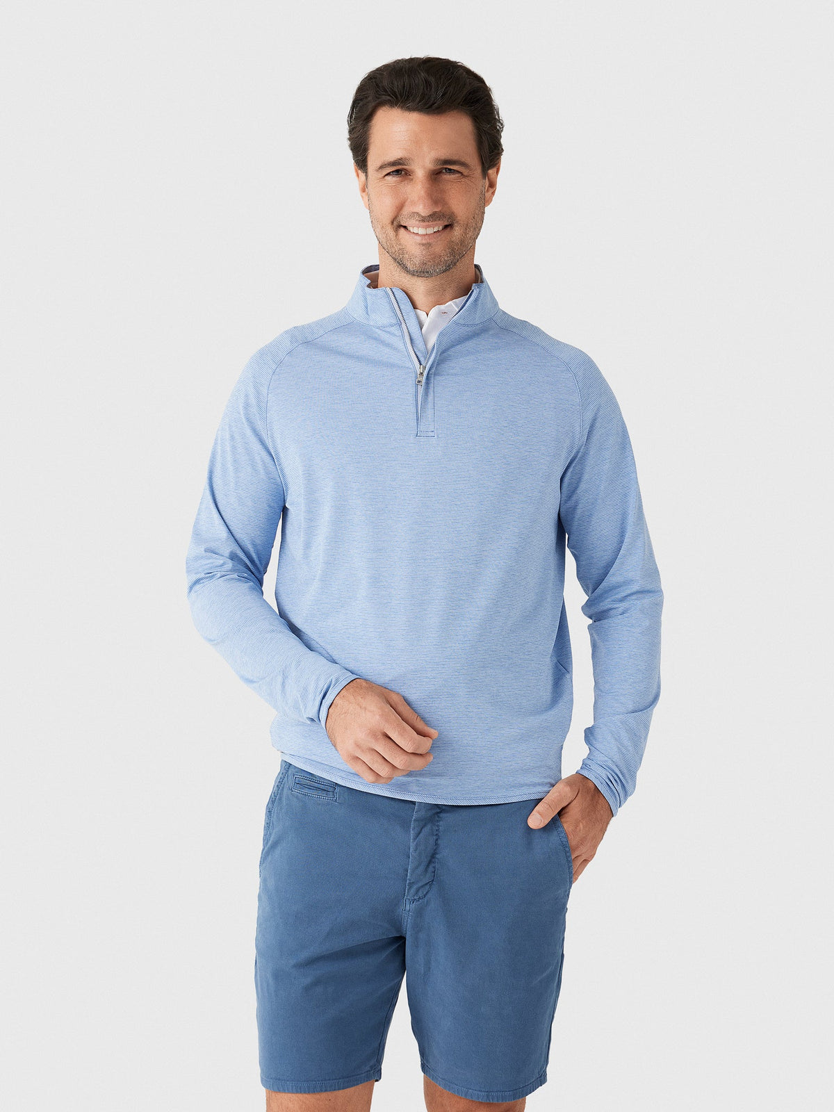 Peter Millar Crown Crafted Men's Stealth Stripe Performance Quarter-Zip