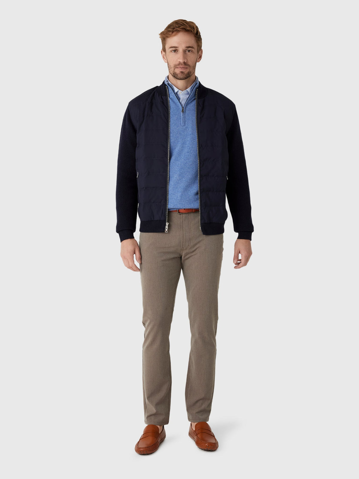 Peter Millar Crown Crafted Men's Roundhill Full-Zip Sweater