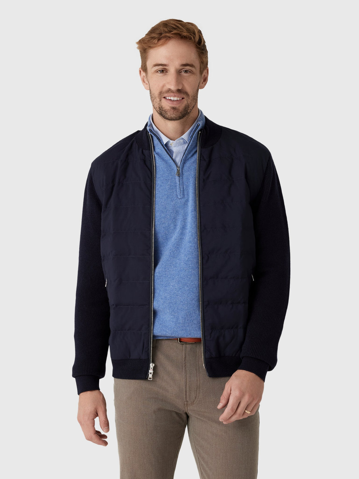 Peter Millar Crown Crafted Men's Roundhill Full-Zip Sweater