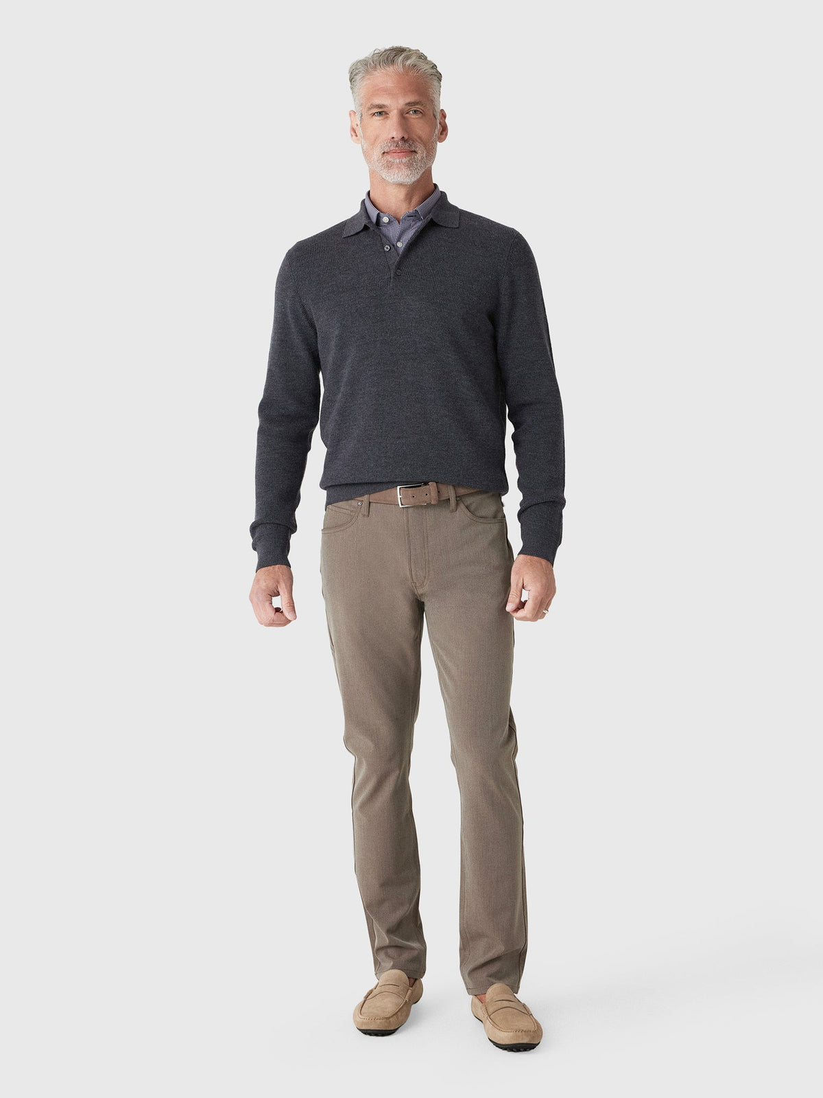 Greyson Men's Saratoga Waffle Stitch Sweater Polo